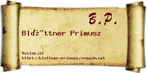 Blüttner Primusz névjegykártya